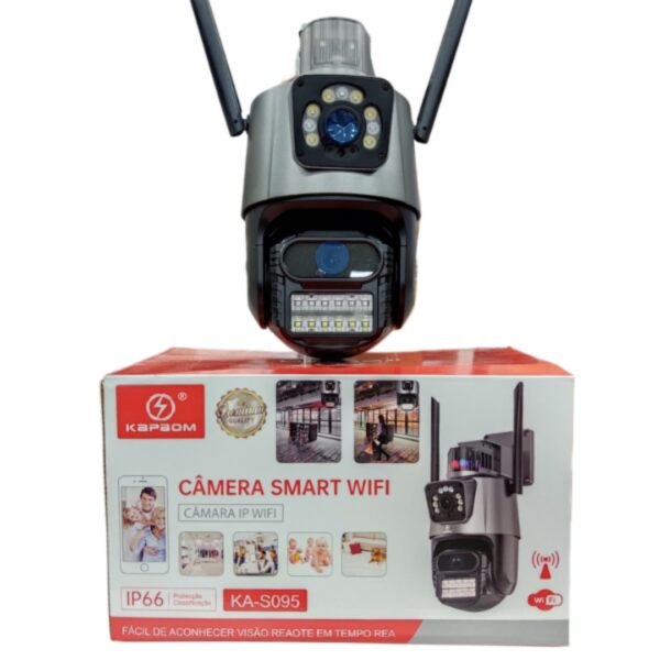 Dupla Câmera IP Sem Fio de Segurança Externa 4K, Controle Wi-Fi
