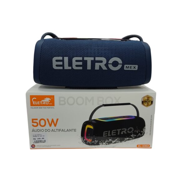 Caixa de som Portátil Boombox 50w Eletromex