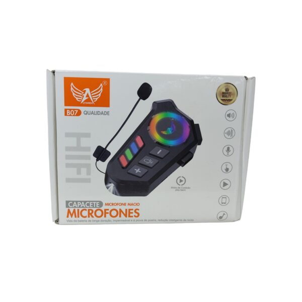 Fone De Ouvido Bluetooth Para Capacete Moto Sem Fio Rgb