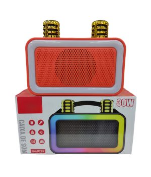 Caixa de Som Bluetooth Portátil Com 2 Microfones