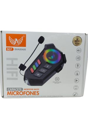 Fone De Ouvido Bluetooth Para Capacete Moto Sem Fio Rgb