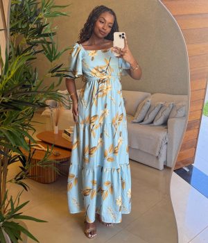 Vestido longo linho